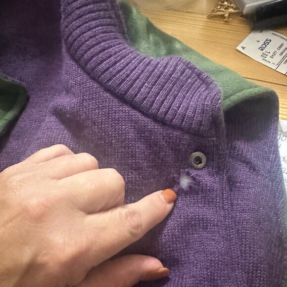 Peter Millar Loro Piana Wool Doeskin Storm System Vest men Large green purple - Picture 8 of 9